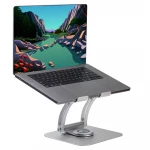 Computerstander Supreme Dual Pivot Plus Sølv - Justerbar Laptop-stativ med 360° Rotation Computerstander Supreme Dual Pivot Plus Sølv