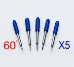 5 stk. knivpakke, Roland - Redsail Sandblæsnings plotter knive 60º, offset 0.75mm [ZEC-U3050 & NRSA6075B]