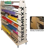 "TreeMaxx 165 cm Material Roll Stand - Durable Birch Construction" Bestillings vare, TreeMaxx 165 rullestativ lakeret, uden A-Tubes