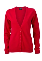 JAMES & NICHOLSON Dame V-hals Cardigan | Klassisk Bomuldstrik JAMES & NICHOLSON LADIES' V-NECK CARDIGAN