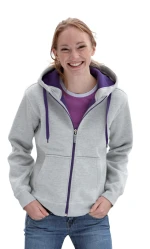 JAMES & NICHOLSON Dame Doubleface Jakke - Smart Hættetrøje med Kontrast og Komfort JAMES & NICHOLSON LADIES' DOUBLEFACE JACKET