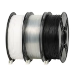 SKILPRO - PETG Filament pakke - Transparent, hvid og sort - 3 x 1 kg