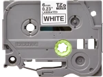 Brother original TZe211 tape &ndash; sort p&aring; hvid, 6 mm bred