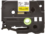 Brother original TZe-FX661 tape &ndash; sort tekst p&aring; gul, fleksibel kabeltape, 36 mm bred