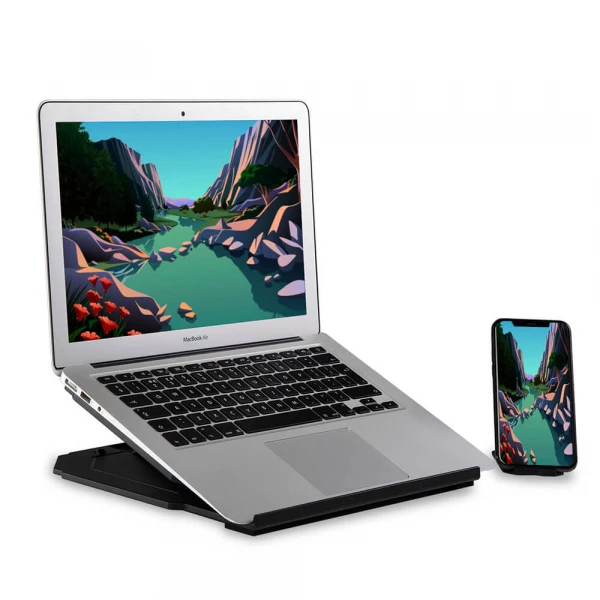 2in1 Portabel Laptop Stander Sort 360 Roterbar incl Mobil Stander 2in1 Portabel Laptop Stander Sort 360 Roterbar incl Mobil Stander