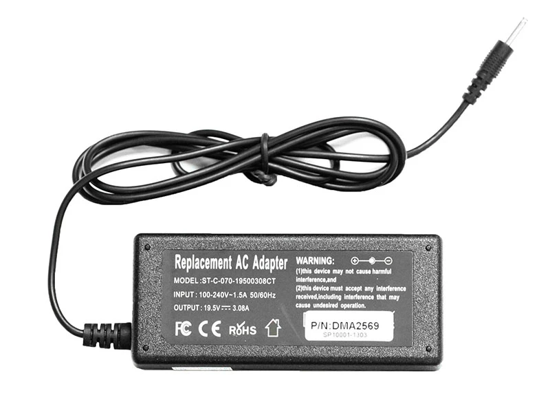 Asus 60W 19.5V 3.08A strømforsyning - Hurtig levering, prisgaranti Asus 60W 19.5V 3.08A strømforsyning med 3.0mm x 1.1mm stik - Kompatibel