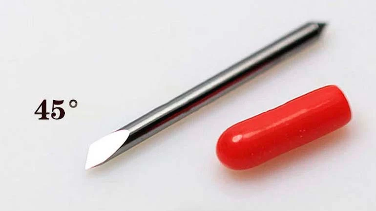 "5 stk. P-Cut Standard Plotter Knive 45º, 0.35mm, 1.5mm Tykkelse - All-Round Erstatningsknive" 5 stk. knivpakke, P-Cut Standard knive 45º, 0.35mm, 1.5mm tykkelse