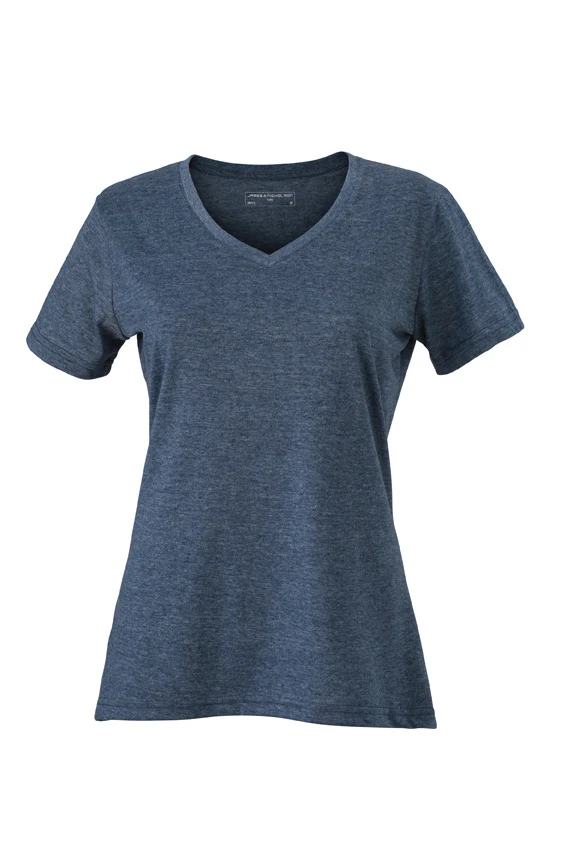 "Dame Meleret V-hals T-shirt - JAMES NICHOLSON" JAMES NICHOLSON LADIES' HEATHER T-SHIRT