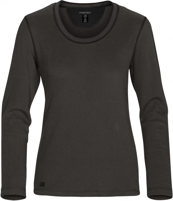 WOMEN'S HANFORD CREW NECK TOP | Dame Crewneck Trøje i 100% Bomuld med Kontrastdetaljer WOMEN'S HANFORD CREW NECK TOP