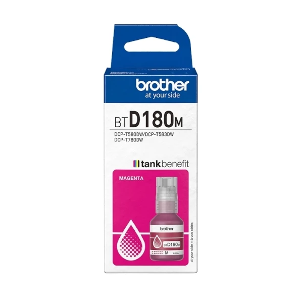 Original Brother blækflaske i magenta - BTD180M Original Brother blækflaske i magenta - BTD180M