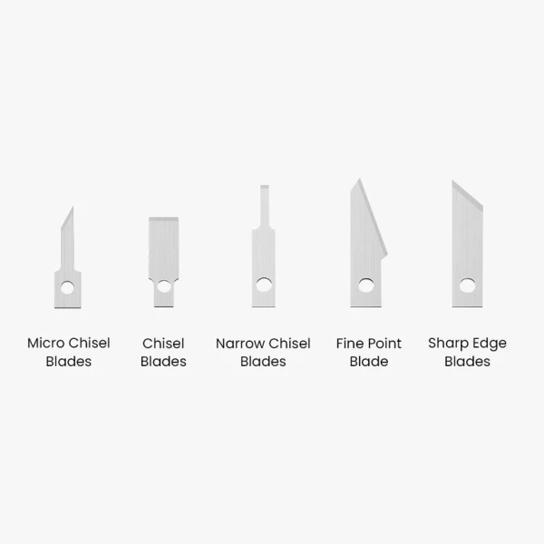 Chawke 5 Types Blades Kit til CK01 Ultrasonic Cutter - 100 Præcisionsblade for Ekspertise Skæring Chawke 5 Types Blades for CK01