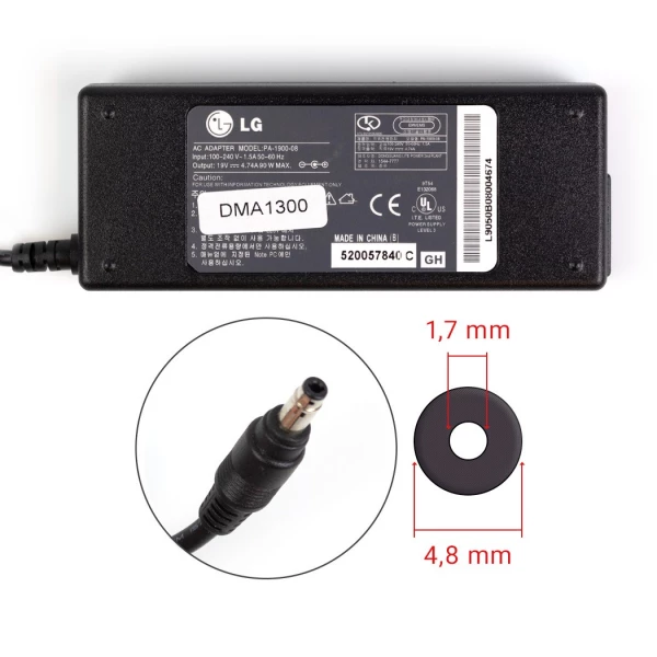 Lenovo 90W 19V 4.74A Original Strømforsyning - Hurtig Levering i Danmark Lenovo 90W 19V 4.74A strømforsyning med 4.8mm x 1.7mm - Original