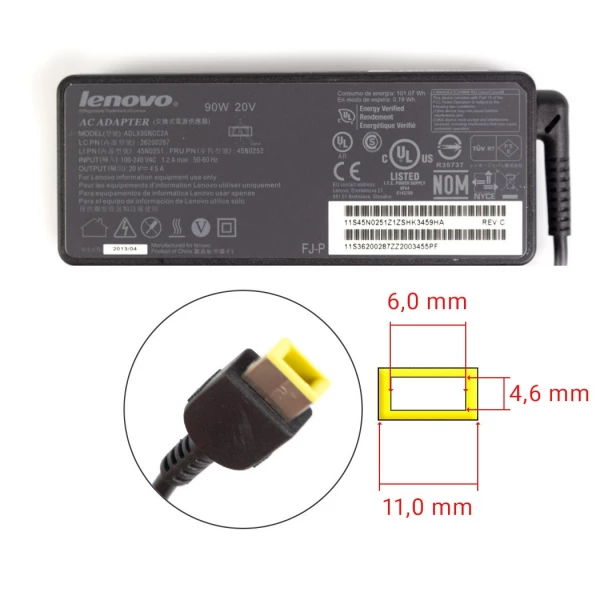Lenovo 90W 20V 4.5A Strømforsyning - Original Square Pin | Hurtig Levering i Danmark Lenovo 90W 20V 4.5A strømforsyning square pin - Original