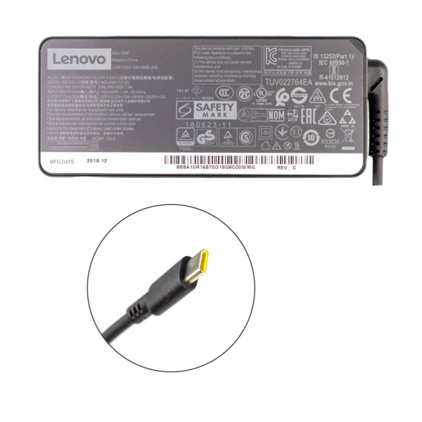 USB-C Lenovo Str&oslash;mforsyning - 20V 3.25A 65W - Original