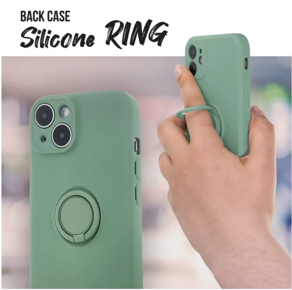 iPhone 14 BACK CASE SILICON RING - Mint iPhone 14 BACK CASE SILICON RING - Mint