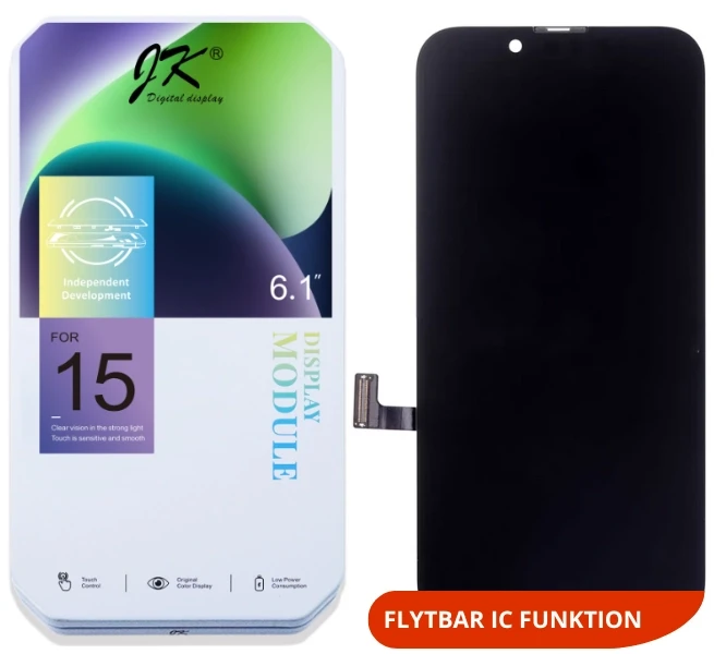Apple iPhone 15 Incell LCD sk&aelig;rm - Sort