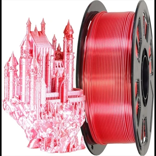 SKILPRO Silk PLA Filament - Rød - 1kg - Højkvalitets 3D-print med silkeagtig finish SKILPRO - Silk PLA Filament - Red - 1kg