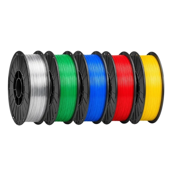 SKILPRO - Transparent PLA++ Filament pakke - Transparent, grøn, blå, rød og gul - 5 x 1 kg SKILPRO - Transparent PLA++ Filament pakke - Transparent, grøn, blå, rød og gul - 5 x 1 kg