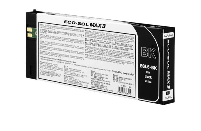 Roland Eco-sol Max 3 sort blækpatron - 220ml til BN2 Eco-sol Max 3 - 220ml - Sort
