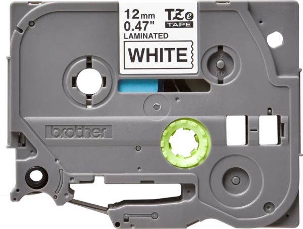 Brother original TZe231 tape &ndash; sort p&aring; hvid, 12 mm bred