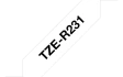Brother original TZe-R231 satinb&aring;nd &ndash; sort p&aring; hvid, 12 mm bred