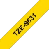 Brother original TZeS631 tape &ndash; sort p&aring; gul, 12 mm bred